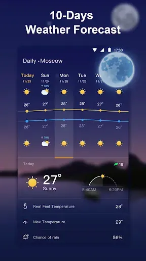 Скриншот 2 — Погода в прямом эфире - точный