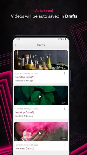 Скриншот 5 — Nonstop Video Cam : Pause & Sw