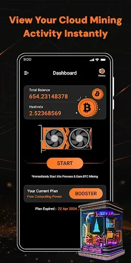 Скриншот 2 — Bitcoin miner BTC cloud mining