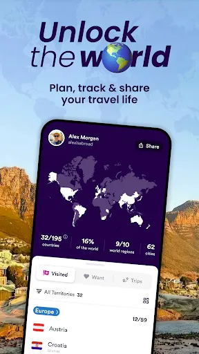 Скриншот 1 — Skratch: Travel Map & eSIM