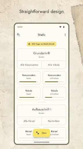 Скриншот 1 — Stiefo: Learn German Shorthand