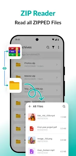 Скриншот 3 — Zip Extractor - UnZIP, UnRAR
