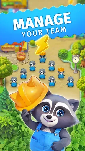 Скриншот 1 — Raccoon Park: Idle Merge